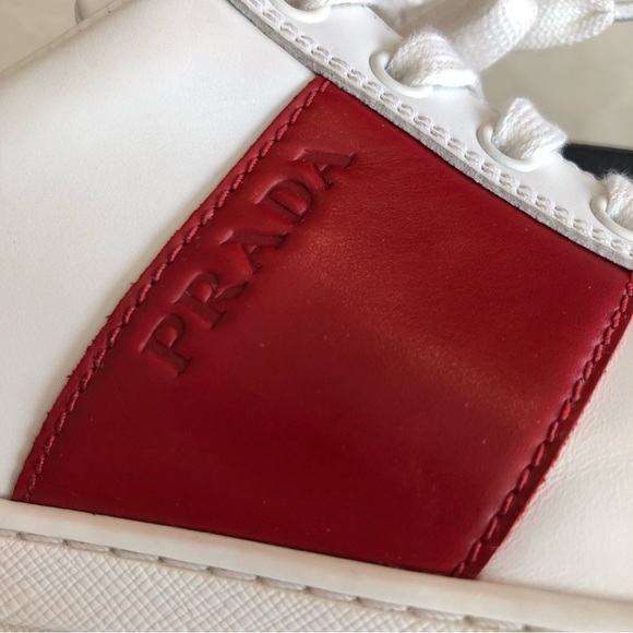 Prada Sneaker Red and white size 37.5 - Picture 5 of 14